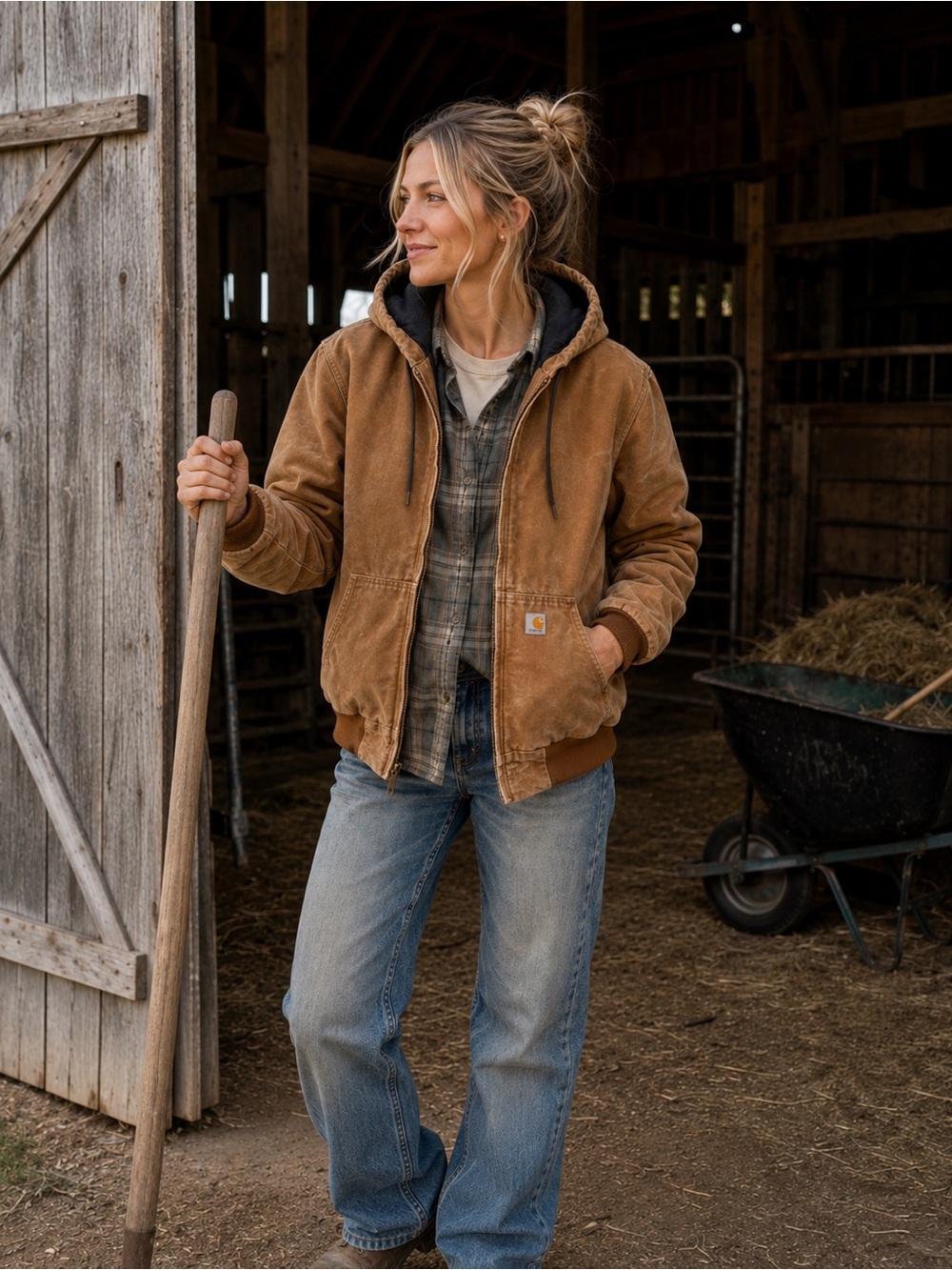 Distressed Carhartt J130 Washed Duck Active Jacket